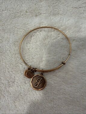 Alex and Ani Gold Initial J Bangle Bracelet